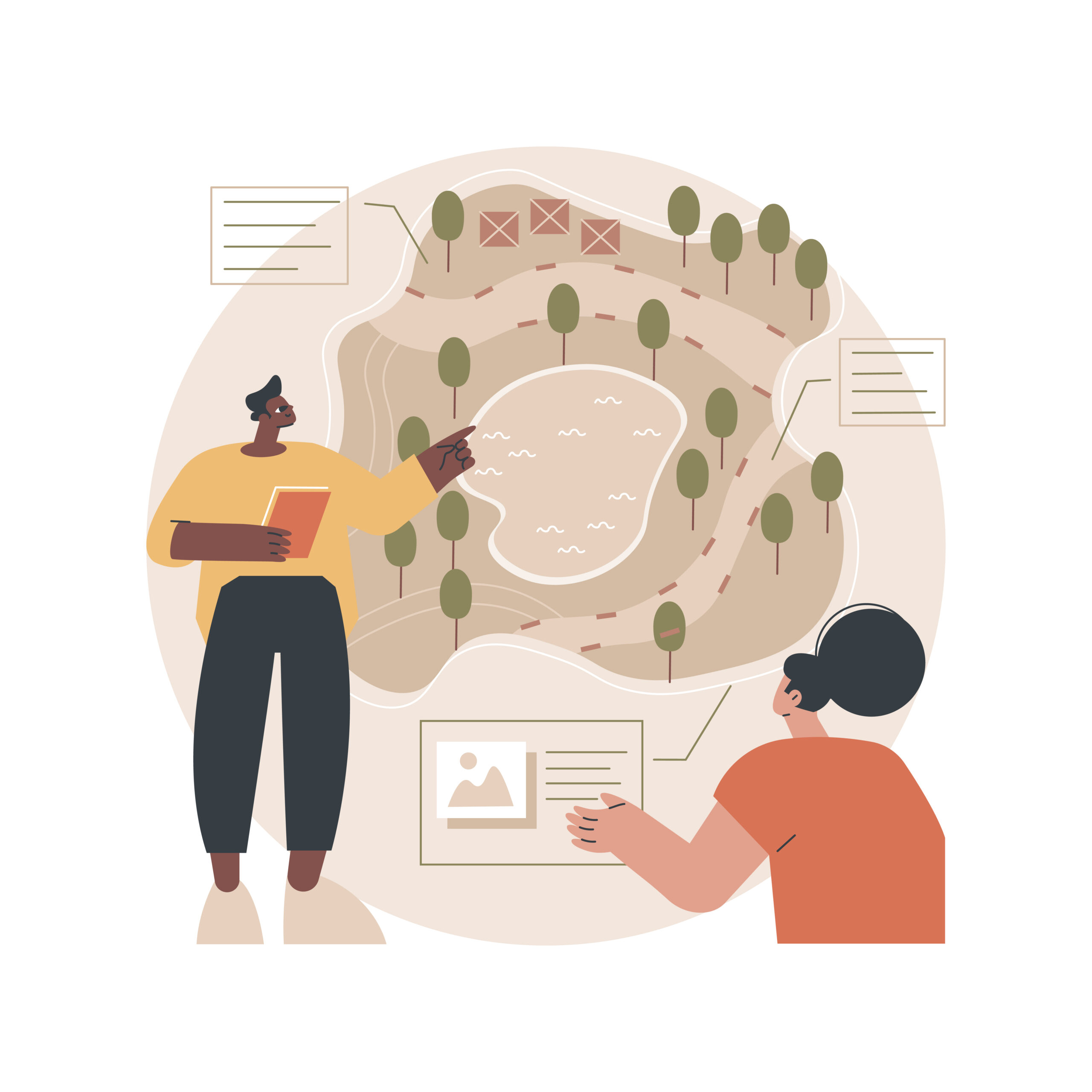 Area management abstract concept vector illustration.